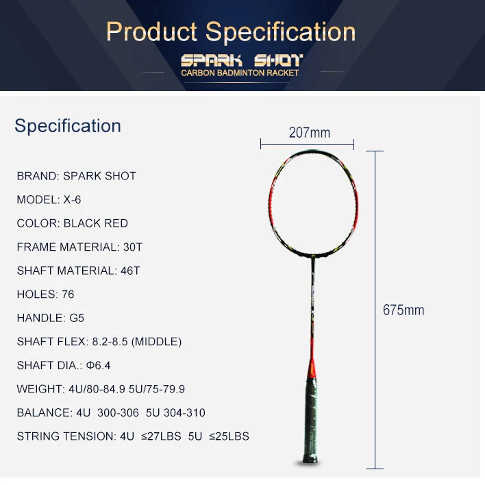Racket de badminton cu modul ridicat cu un ax de 6,4 mm: putere și precizie în fiecare leagăn